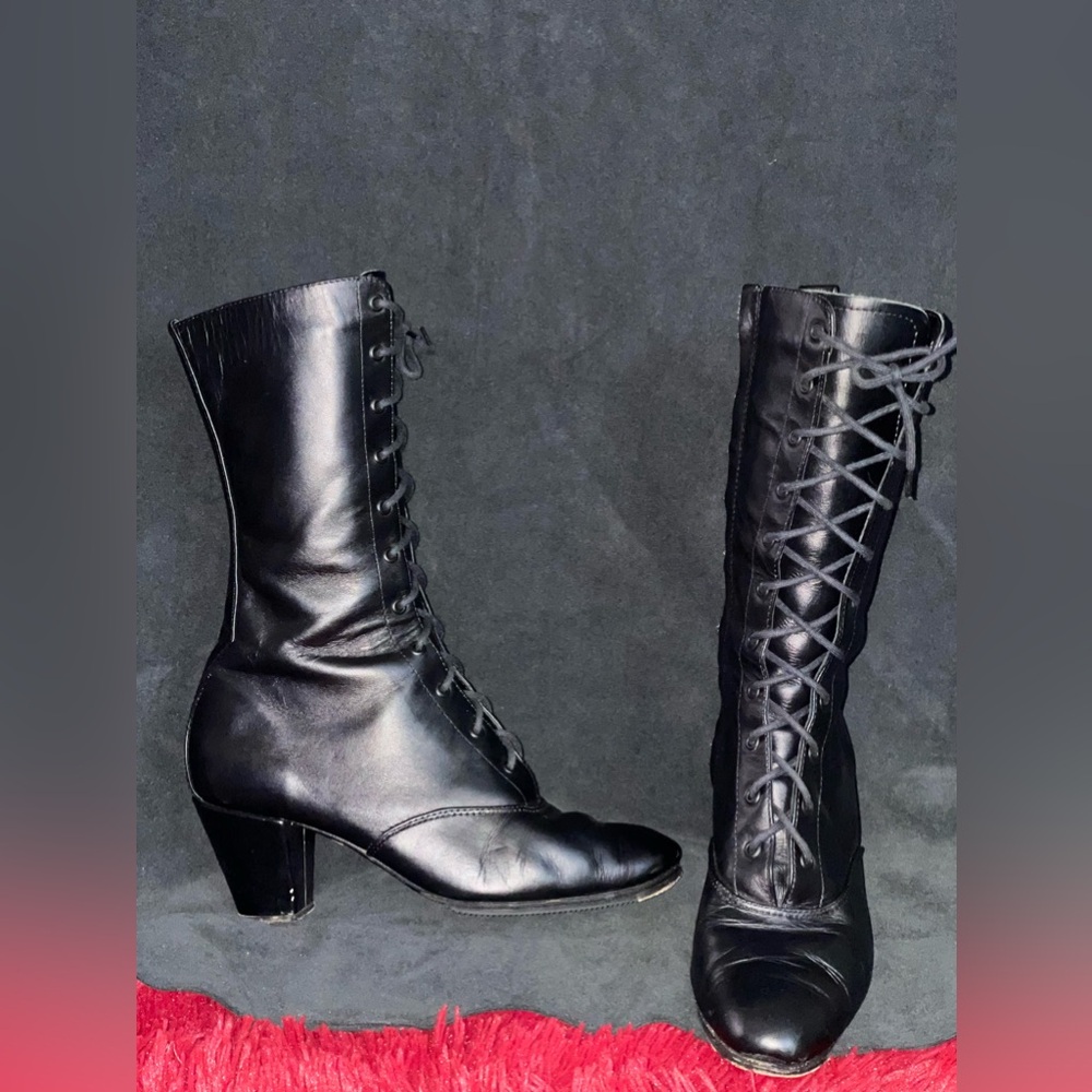 Miguelito’s dancing lace up boots shoes heels with nails for the tap effect